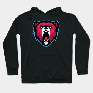 Roaring Success: Growling Bear Sports Mascot T-shirt for Baseball, Hockey, Basketball, and eSports Hoodie